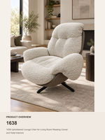 Fauteuil lounge moderne en tissu bouclé, rembourré, avec mousse haute densité, pour salon ou coin lecture