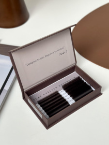 Boîte cadeau magnétique à rabat personnalisée en gros pour extensions de cils, emballage en carton avec éponge et pelliculage mat - Product Image 2