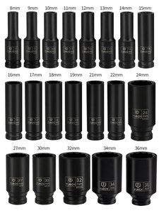 Jeu de douilles à chocs robustes de 25 pièces avec douilles hexagonales Torx épaisses et allongées dans un coffret en plastique pour la réparation automobile - Product Image 5