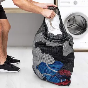 Sac de sport en maille pas cher pour équipement, sac à cordon en nylon multifonctionnel avec serrure - Product Image 3