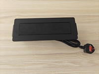 Prise de courant escamotable 250V 13A norme britannique en aluminium avec charge rapide Type-C, 2 prises CA, indice IP20, câble de 1,5 m