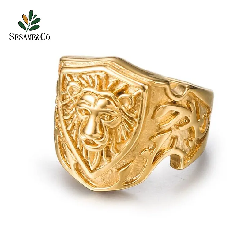 There is no unconquerable mountain lion King head ring 18K gold platinum pure pure gold bully tide men's ring