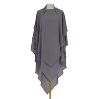 Nouveau Voile de Prière Uni pour Femme Musulmane, Modèle Turc, à Nouer sur la Tête, 3 Couches, Long Niqab en Chiffon, Khimar 130cm, Fabrication Soignée