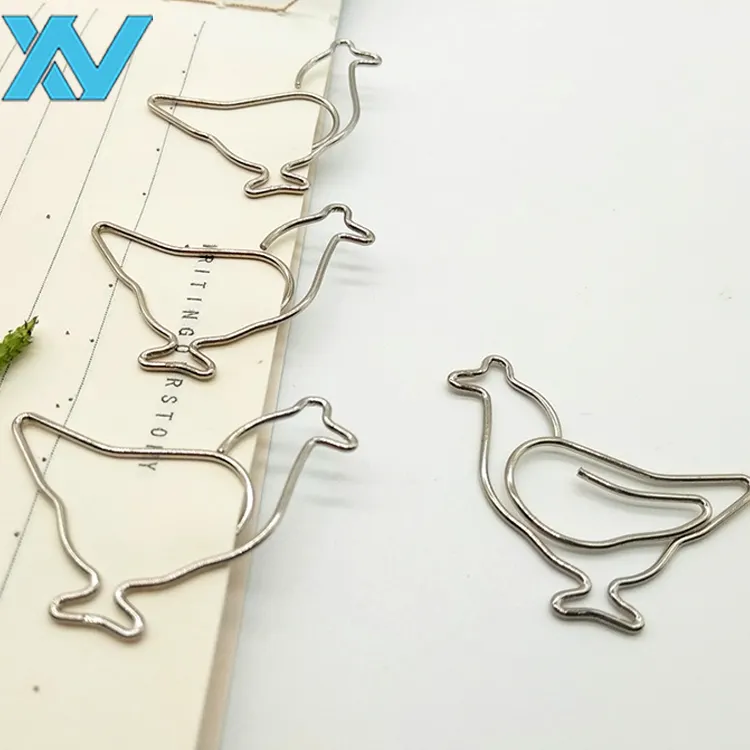 High Quality customer logo metallic animals chicken rooster hen shape paper clips