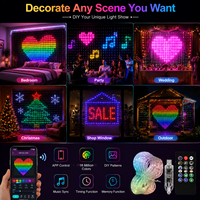 Rideau lumineux LED RGB intelligent avec télécommande via application, affichage de motifs DIY, synchronisation musicale, pour la décoration de la maison, des fêtes et des festivals