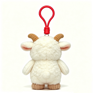 Llavero de peluche de oveja personalizado, colgante de peluche de cabra para bolso, lindo llavero de cordero de peluche - Product Image 2