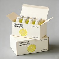 Boîte en papier biodégradable pour soda et eau gazeuse, flexographie, 6/8 packs de bouteilles de jus, boîte en papier avec logo personnalisé, boîte cadeau écologique