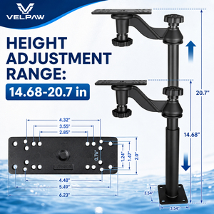 Velpaw <b>Adjustable</b> Telescoping 360 Degree Rotating Aluminum Alloy Fish Finder Mount for Boats 15-20.7 Inch Height Fits 5-12 Inch - Product Image 3