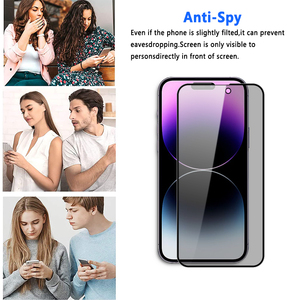 1 paquet 9H Anti-espion en verre trempé foncé Film de protection d'écran pour iPhone 14 Pro Max Anti-confidentialité protecteur d'écran - Product Image 4
