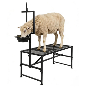 <span class=keywords><strong>Support</strong></span> de traite pour chèvres avec bac à alimentation, poteau réglable pour moutons, plateforme de coupe de sabots pour toilettage et tonte, équipement d'élevage - Product Image 1