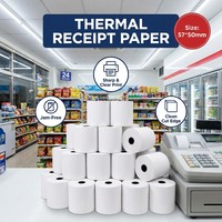 Kertas Thermal Kasir 57x50mm untuk POS Mobile, Lapisan Sensitif, Inti 13mm, Terlaris, Panjang Akurat, Tahan Lama