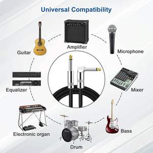 Gümrükleme 3m 10FT 1/4 inç TS gitar enstrüman kablosu düz dik açı 6.35mm Stereo ses kablosu elektrik gitar için - Product Image 3