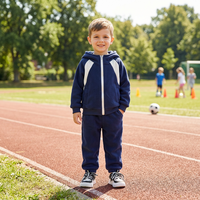 Ensemble de vêtements d'hiver pour enfants, sweat à capuche avec fermeture éclair, pantalon, deux pièces, ensemble de vêtements de sport pour garçons en bas âge, vêtements de mode pour enfants d'automne