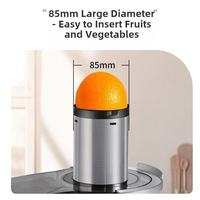 Extracteur de jus commercial Mond.uk 1250W, goulotte d'alimentation large de 85 mm, haute performance, entièrement automatique, en acier inoxydable, capacité de 2000 ml