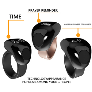 Nouvelle bague intelligente EDS en titane noir avec <span class=keywords><strong>base</strong></span> interchangeable, étanche IP67, compteur BT, comptage par pression du doigt, connectivité APP, cadeaux pour l'Aïd al-Fitr - Product Image 4