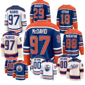 Vente en gros d'usine Edmonton Brodé # 97 <span class=keywords><strong>McDavid</strong></span> # 29 Draisaitl # 18HYMAN # 99 Gretzky # Maillot de hockey sur glace 93 Nugent-Hopkin - Product Image 1