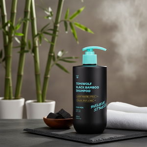 [ROOICELL] Champú de Bambú Negro TOMIWOLF para la Vitalidad del Cabello Masculino, Belleza Coreana para la Caída del Cabello - Product Image 3