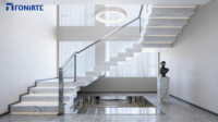 Clôture en verre décorative en alliage d'aluminium pour balcon et escaliers, bordure moderne avec revêtement en poudre, sécurité et intimité