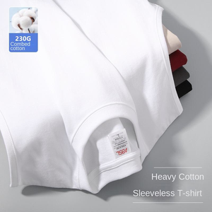 Débardeur Homme Ample et Oversize Sans Manches 100% Coton Écologique Design Uni Idéal Sport et Été - Product Image 4