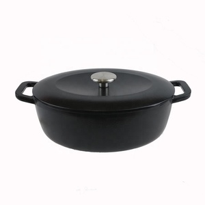 Nouvelle Arrivée Casserole Ovale en Fonte Émaillée, Marmite Hollandaise Antiadhésive, Matériau Métallique Durable, 5,4 L - Product Image 3