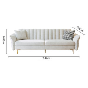 2024 Durable facile à installer cadre <span class=keywords><strong>en</strong></span> <span class=keywords><strong>bois</strong></span> massif éponge haute densité remplissage confortable vente chaude tissu flexible canapés-lits pliants - Product Image 2