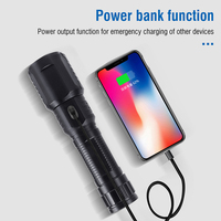 Linterna Boruit de Alta Potencia 800 Lúmenes con Zoom, Recargable por USB Tipo-C, 21700 26500, Linterna LED con Alcance de 500m