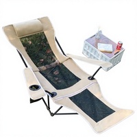 Outbreak Monster Chaise de camping Moon Chair empilable moderne et portable en maille respirante pour l'extérieur et la pause déjeuner, mobilier d'extérieur