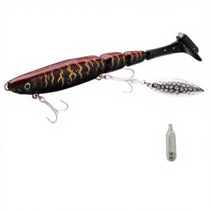 Esca Artificiale di Alta Qualità 130mm 34.6g 6 Colori <span class=keywords><strong>Occhi</strong></span> 3D in PVC Morbido Coda <span class=keywords><strong>a</strong></span> T Nuotante con Sonaglio per Pesca in Acqua Salata - Product Image 1