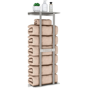 <span class=keywords><strong>Toallero</strong></span> Metálico Negro Mate para Exteriores, Soporte de Baño, Estante de Almacenamiento de Toallas de Pie para Piso - Product Image 2