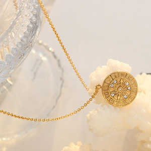 Collar de Acero Inoxidable Chapado en Oro de 18K para Mujer, Marca Lincy, con Colgante de Moneda con Signo Zodiacal, Antideslustre, Ideal para Regalo - Product Image 4