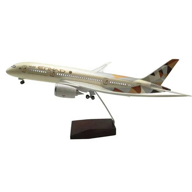 New Gift Items LED Flashing Light 46cm Scale 1:160 Boeing 787 ETIHAD Airline Plane Aircraft