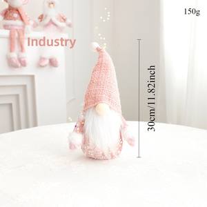 Nouvelles décorations <span class=keywords><strong>de</strong></span> <span class=keywords><strong>Noël</strong></span> en tissu, poupées décoratives représentant Père <span class=keywords><strong>Noël</strong></span>, bonhomme <span class=keywords><strong>de</strong></span> neige et renne, assises, couleur rose - Product Image 6