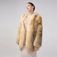 Peut être personnalisé en taille et en longueur, manteau en fourrure de renard véritable, taille plus, manteau d'hiver chaud pour femmes