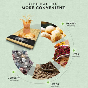대나무 주방 가중치 저울 식품 기계 2019 디지털 디스플레이 직사각형 전자 저울 주방 5kg 임금 5kg - Product Image 3
