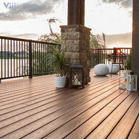 Cubierta antideslizante personalizable con agujero de 140X25mm, cubierta de plástico de madera impermeable con técnica cepillada para uso en exteriores