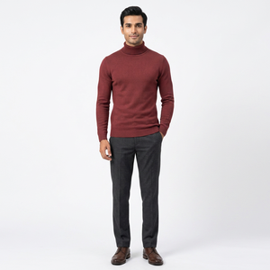 Nouveaux hommes sweat à col roulé hommes chandails décontracté col roulé couleur unie qualité chaud mince pulls à col roulé pull hommes - Product Image 1