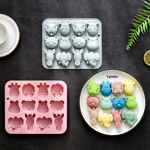 12-Cavity Animals Design Silicone Cake Molds Food-Grade Reusable Cute Silicone Magnetic Chocolate, Candy & Ice DIY Mold - Product Image 6