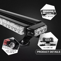 Barres lumineuses LED universelles 6000K, accessoires de lampe stroboscopique magnétique automatique rouge et blanc pour voitures et camions - Clignotant d'avertissement d'urgence
