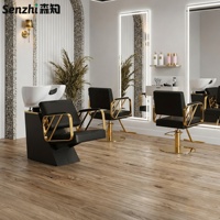 Nouvel ensemble de mobilier de salon : fauteuil de coiffure avec bac en céramique, équipement de poste de travail pour salon de coiffure et barbier