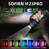 Lampe torche LED Sofirn IF23 PRO 5000lm super lumineuse, avec base magnétique, rechargeable par USB-C, batterie 21700, étanche IP66, lumière latérale RGB