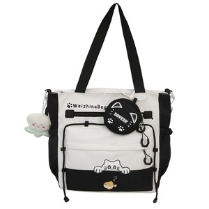 Sac <span class=keywords><strong>Tendance</strong></span> 2025 – Sac à bandoulière en nylon avec fermeture éclair motif chat mignon pour femmes et étudiantes, grande capacité - Product Image 5