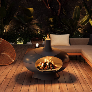 Caminetto Circolare Sospeso Personalizzato con Fiamme in Legno Vero Senza Fumo per Riscaldamento Interno di Ville, Agriturismi e Case - Lusso Contemporaneo - Product Image 2