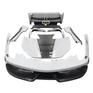 Kit de carrocería para <span class=keywords><strong>Ferrari</strong></span> <span class=keywords><strong>458</strong></span>, actualización italiana, estilo MS, parachoques de fibra de carbono, falda lateral, alerón trasero, capó, parachoques trasero - Product Image 1