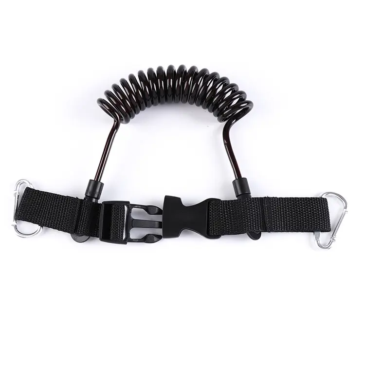 Strap Clips Buckle Extendable Safety Release Spring Diving Coiled Lanyard