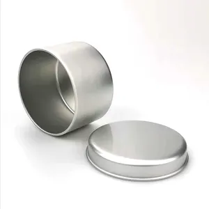Round Slid Lid Top Jars Metal Tea Box Aluminum Candle Jar Can Tins Empty Cosmetic Aluminum 80ml OEM White Aluminum Container 15g