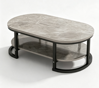 Table basse en bois minimaliste moderne avec structure métallique - Design compact, multifonctionnelle, style luxe léger pour salon, chambre, maison