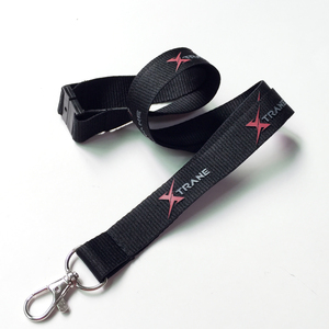 Customized Promotional Screen Printed 2d Logo Neck Lanyards Printing Custom 2D Raised logo Black Polyester Lanyard