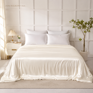 Housse de couette en soie de mûrier biologique de qualité 6A, certifiée OEKO-<span class=keywords><strong>TEX</strong></span> 100, luxueuse et douce pour la peau - Product Image 1