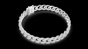 Pulsera de Eslabones Cubanos con Diamantes Cultivados en Laboratorio, Plata de Ley, Diseño Elegante y Atrevido, Brillo Atemporal, Regalo para Fiestas - Product Image 2