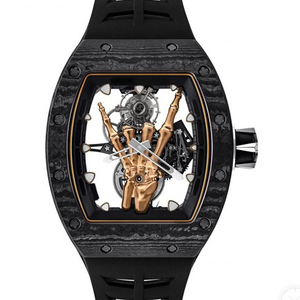 <span class=keywords><strong>Montre</strong></span> mécanique pour homme de luxe en édition limitée, haut de gamme, en fibre de carbone, mouvement squelette Devil's Hand, résistante à l'eau - Product Image 1